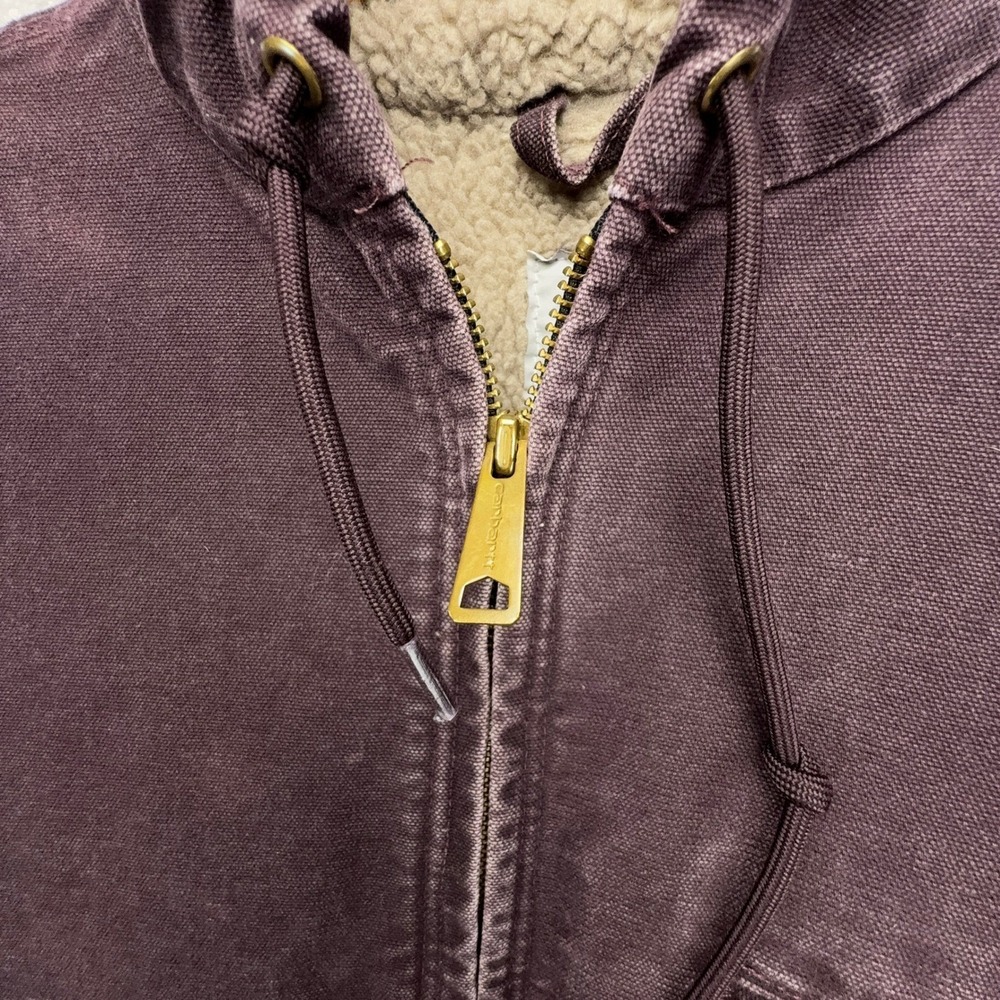 Carhartt Sierra Jacket Sherpa Lined Womens Small WJ141 DWN Deep Wine Purple - Picture 10 of 16